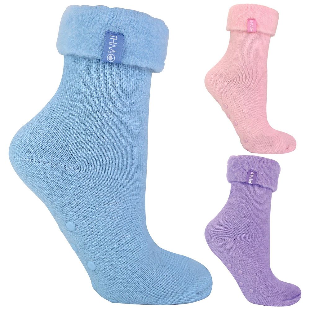 THMO - Ladies Plain Slipper Bed Socks