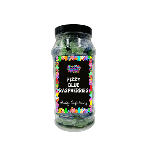 Fizzy Blue Raspberries Fizzies Retro Sweets Gift Jar Blue Sweets - 665g