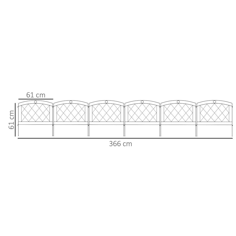 Premium Outsunny Metal Decorative Garden Fencing: 6PCs 24in x 12ft - Best Quality
