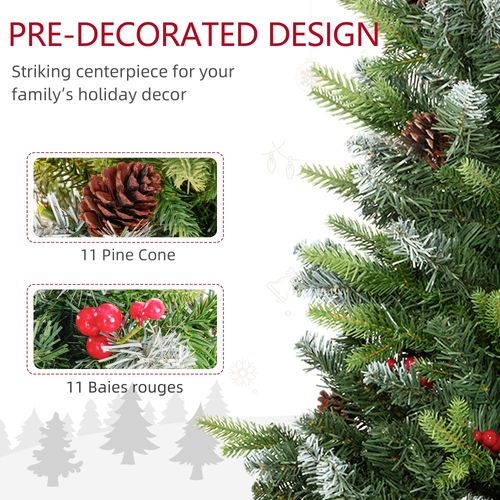 HOMCOM 2 Pieces 2' Prelit Artificial Tabletop Christmas Trees, LED Display