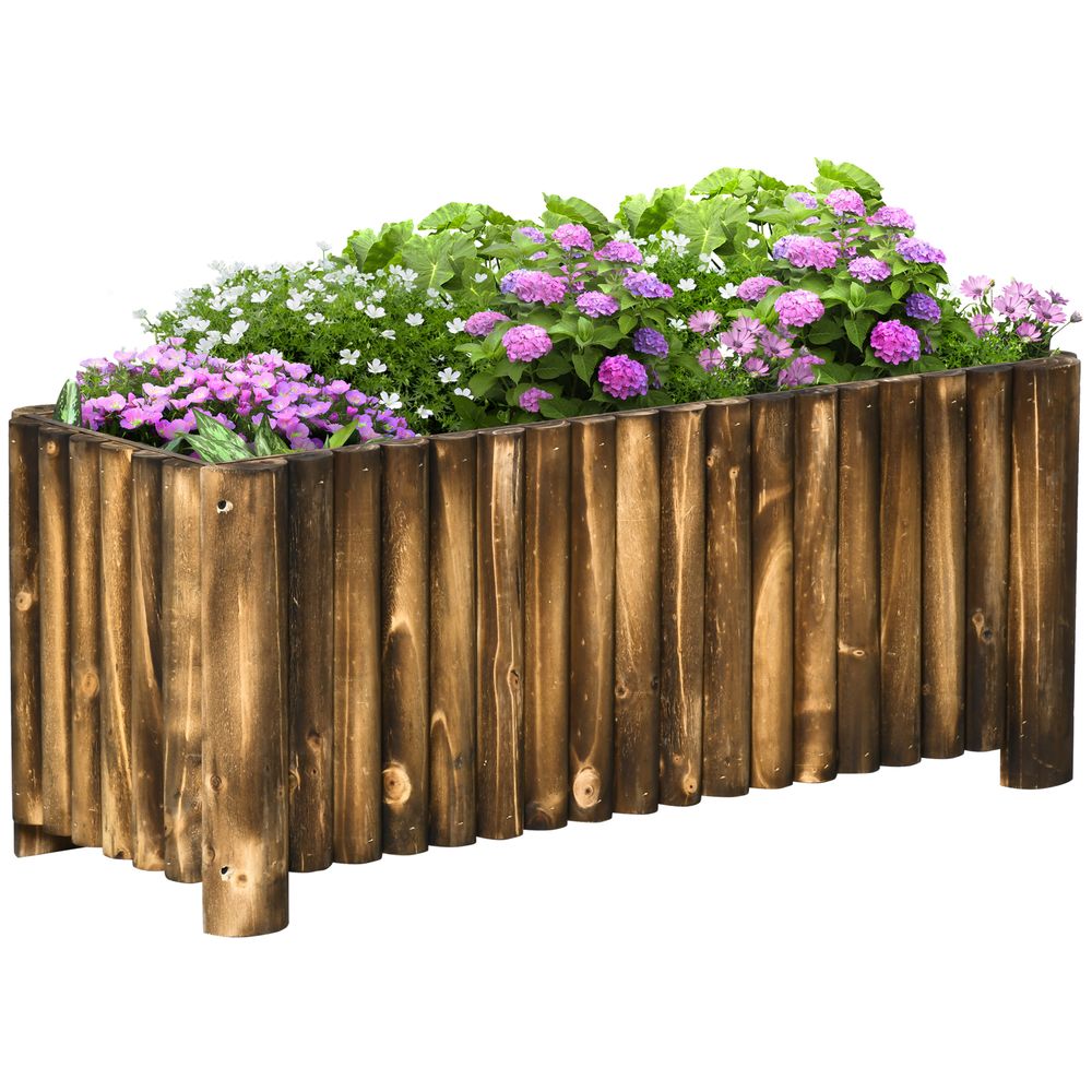 Premium Fir Wood Raised Planter | Outdoor Garden Bed | 100Lx40Wx40H cm