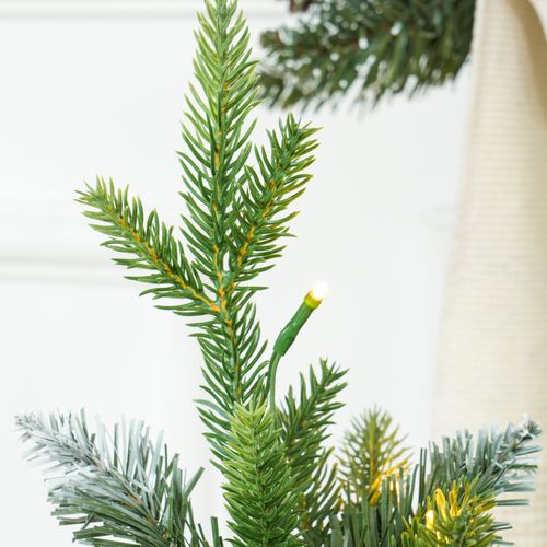 HOMCOM 2 Pieces 2' Prelit Artificial Tabletop Christmas Trees, LED Display