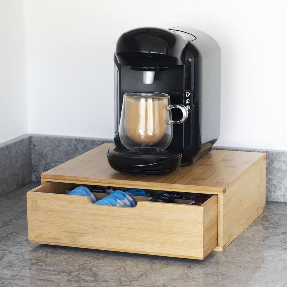 Bamboo Tassimo Coffee Pod Drawer | Store 64 Pods | M&W