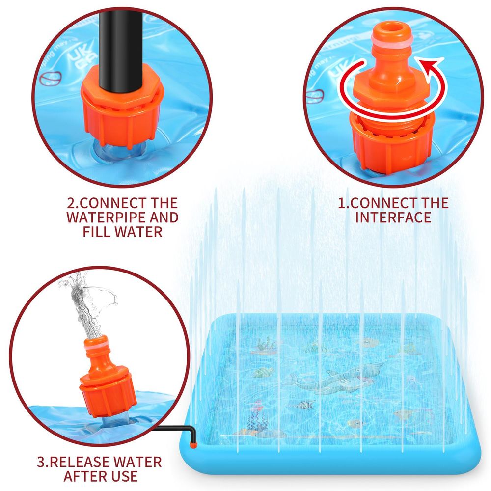 SOKA Blue Splash Mat 168cm, Fun Aquatic Play for Kids - Sandpit, Ball Pit, Pool