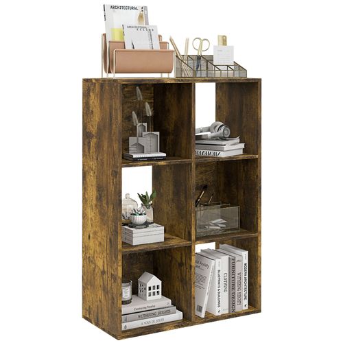 HOMCOM Storage Cabinet Bookcase 6 Cube for Home Office