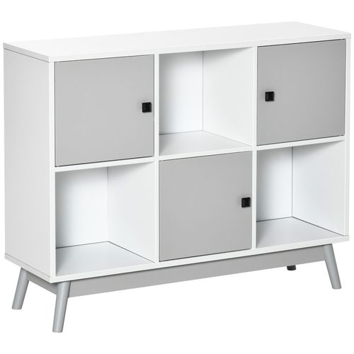 HOMCOM Bookcase, Display Cabinet with 6 Storage Cubes for Living Room