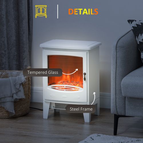 HOMCOM Electric Fireplace Freestanding w/Realistic Flame Effect