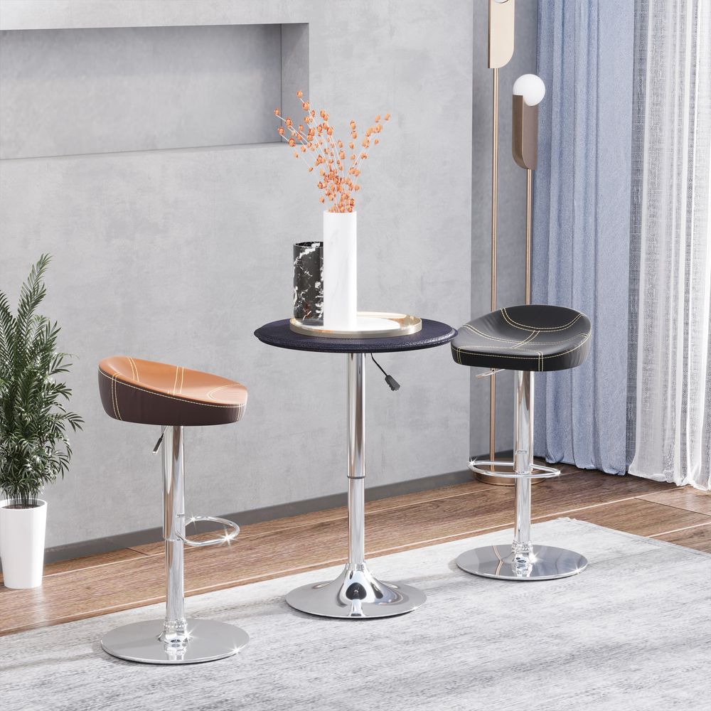 Premium Chrome Steel Adjustable Round Bar Table - High-Quality, Stylish, and Versatile - Perfect Addition to Any Room!