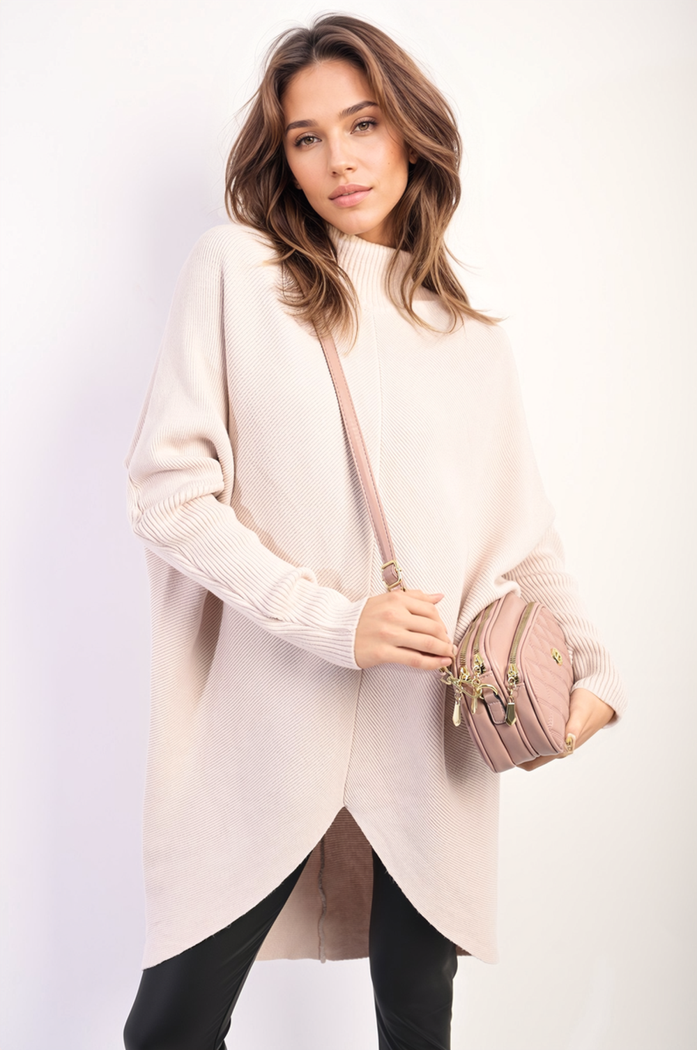 Turtle Neck Longline Knitted Jumper - Cozy & Chic Winter Essential