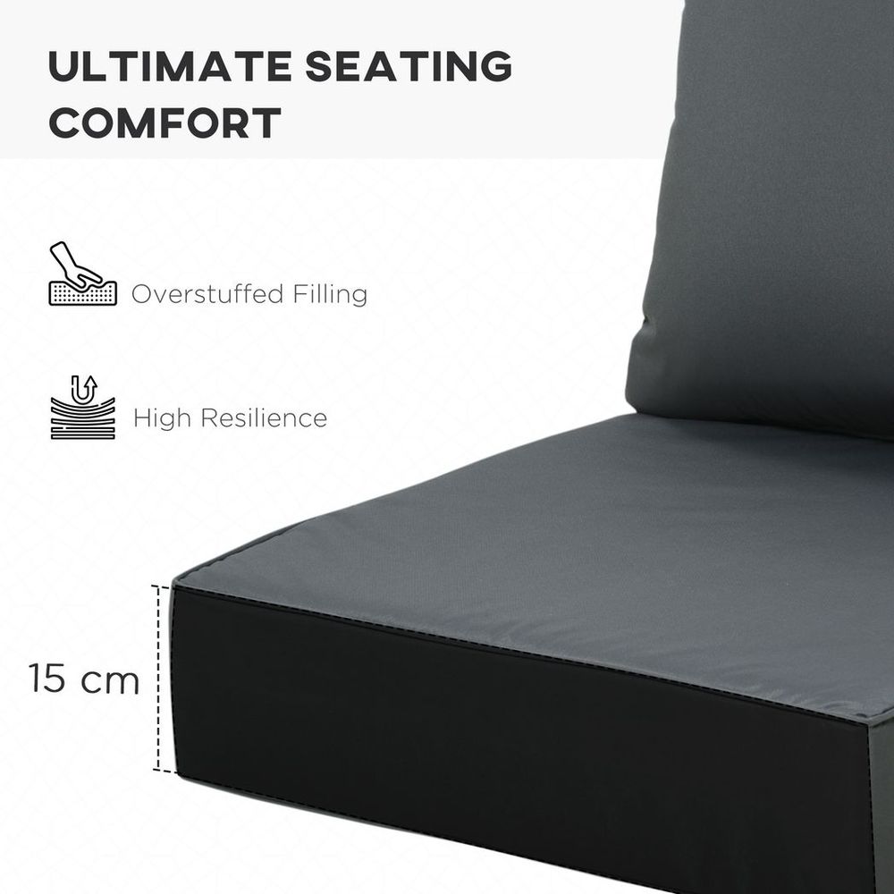 Outsunny Deep Seat Cushion Set - Grey, Removable/Washable Covers