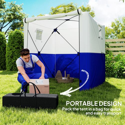 Outsunny 2 x 2m Pop Up Gazebo with Sides Easy up Party Tent, Blue