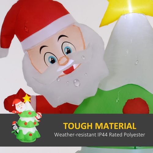 Outsunny 8ft Christmas Blow Up Christmas Tree with Santa Claus for Outdoor