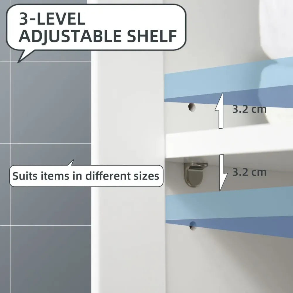 Double Door Bathroom Cabinet - Adjustable Shelf - White - High-Quality Storage Solution