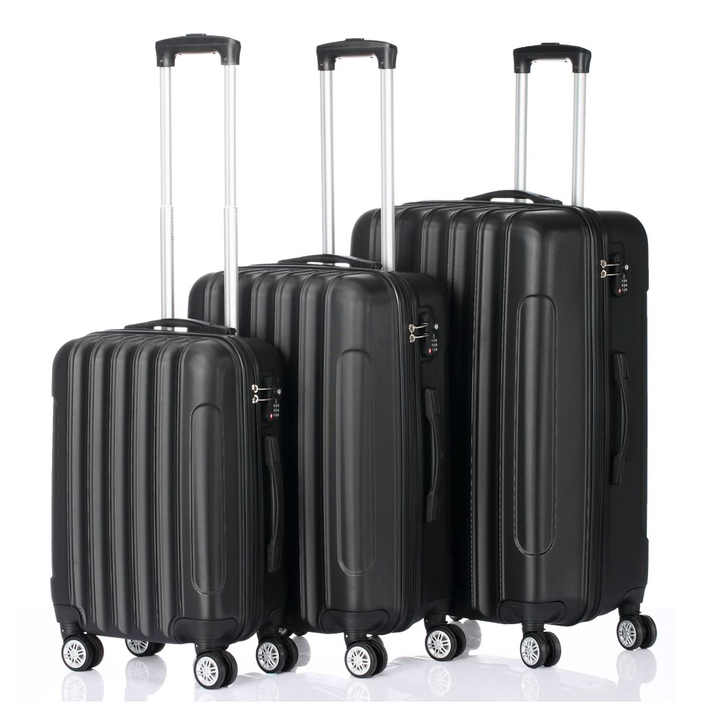 3 Pcs Suitcase Lightweight ABS Carry-on Hand Luggage 4 Spinner Wheels Trolley Case