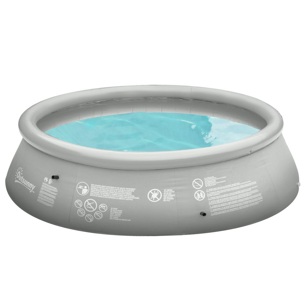 Premium 274cmx76cm Round Inflatable Swimming Pool + Hand Pump - Family-Sized for Summertime Fun