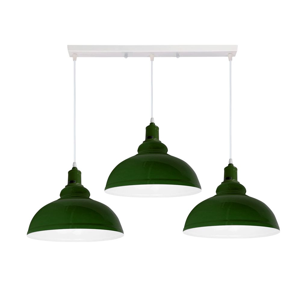Industrial Vintage Loft Kitchen Bar 3 Lights Fittings Ceiling Curvy Metal E27