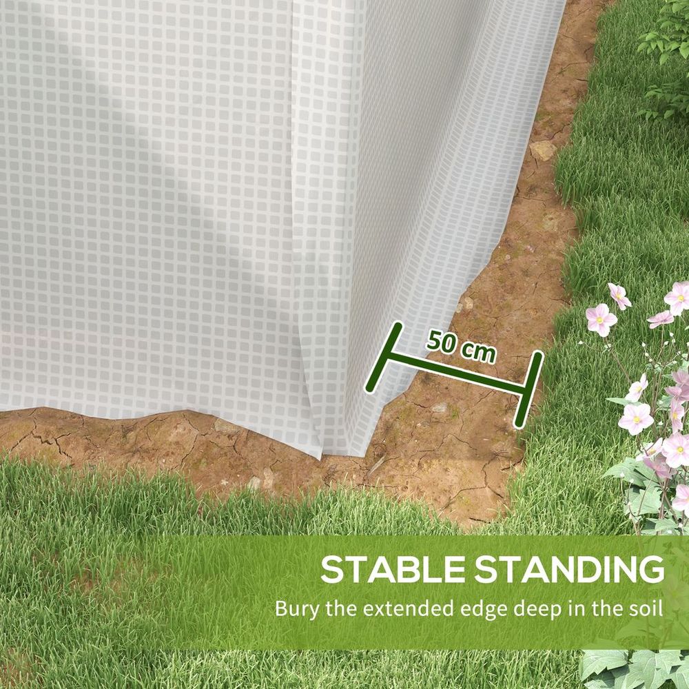 Premium Outsunny Polytunnel Greenhouse: 4x3x2m, UV-Resistant PE Cover, Door