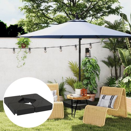 Outsunny Umbrella Weights for Offset Parasols, 64kg Sand/55kg Water Filled