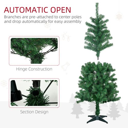 HOMCOM 5ft Artificial Decorated Christmas Tree with LED Lights, Auto Open