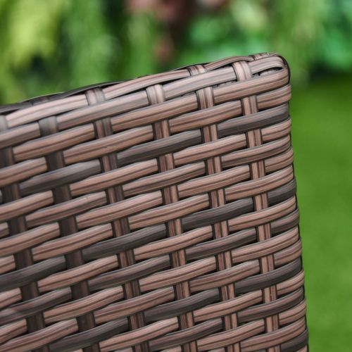 Outsunny 4 PC Outdoor Rattan Armchair Wicker Dining Chair Set for Garden Brown