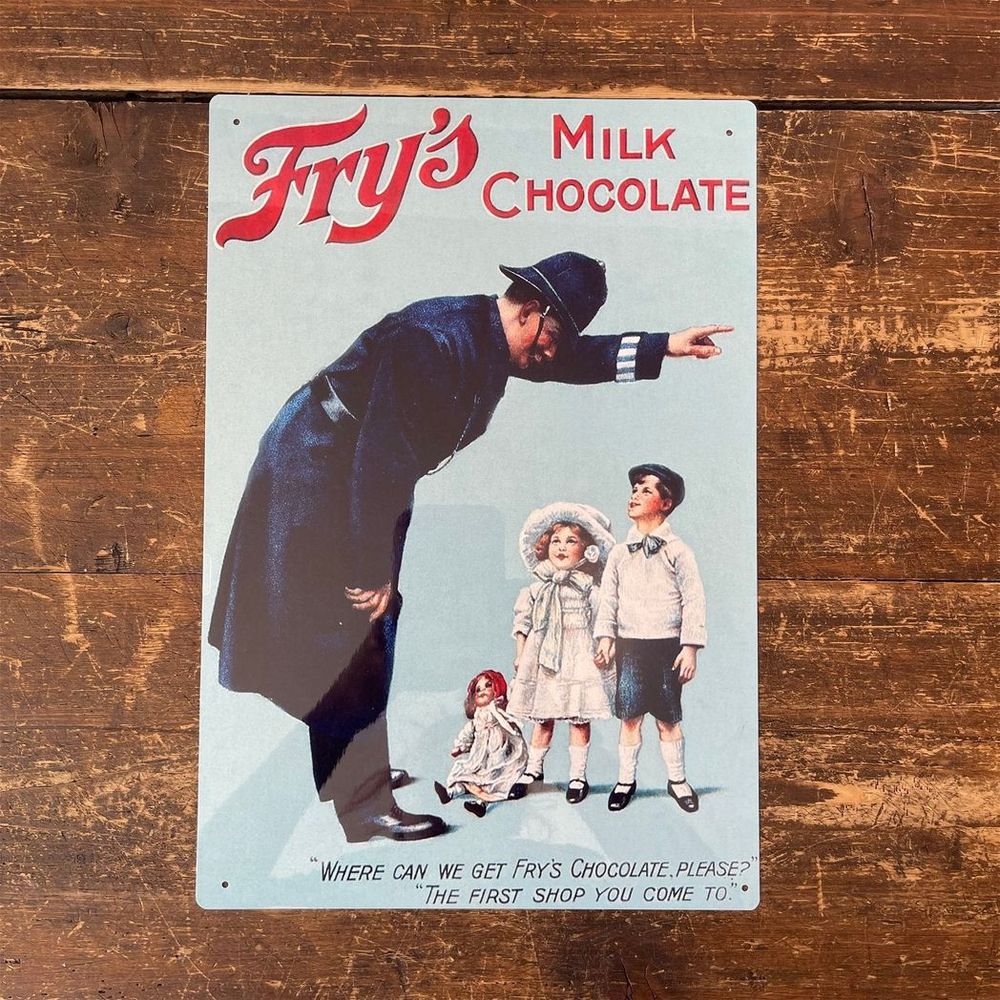 Premium Vintage Metal Sign - Retro Fry's Milk Chocolates Advertising - UK Made