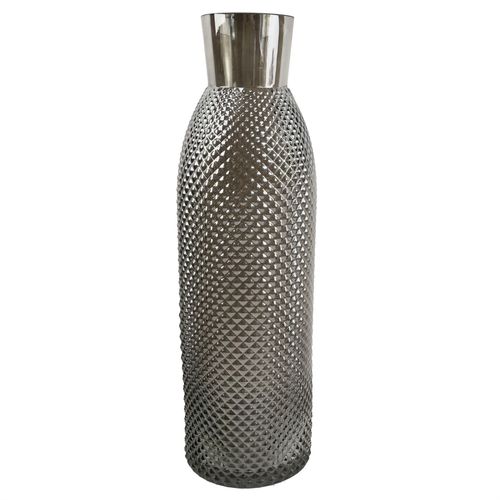 100cm White Lily and Fern Display Glass Vase