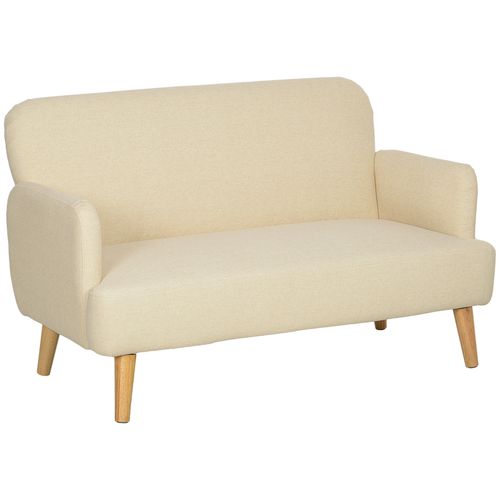 HOMCOM 2 Seater Sofa with 21cm Thick Padding and Wood Legs