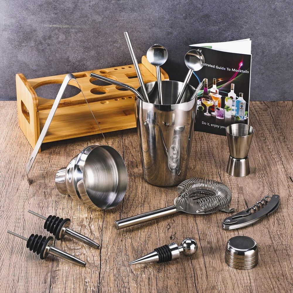 Vinsani 15pcs Cocktail Set Mixology Made Easy For Drink Enthusiasts & Bartenders