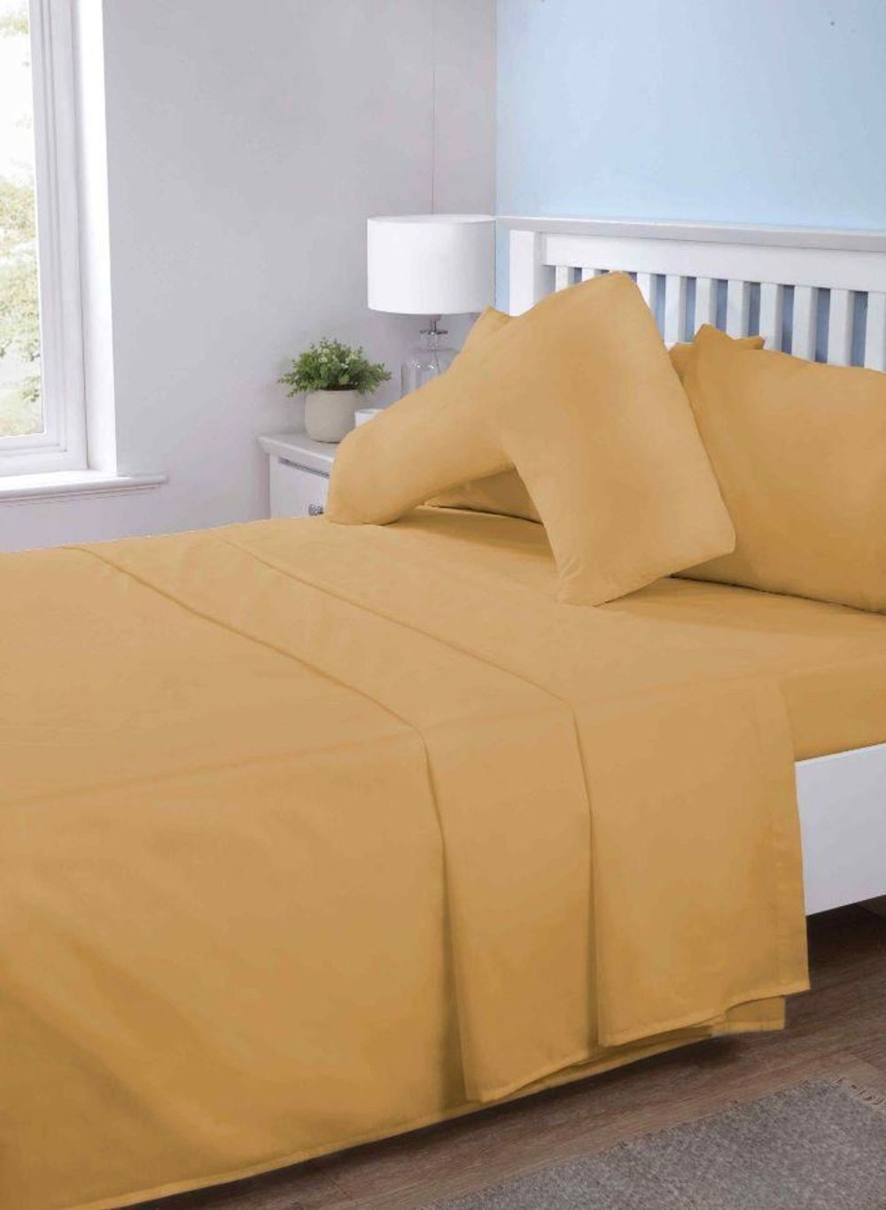 Opus Plain Dyed Fitted Sheets - Single - Ochre