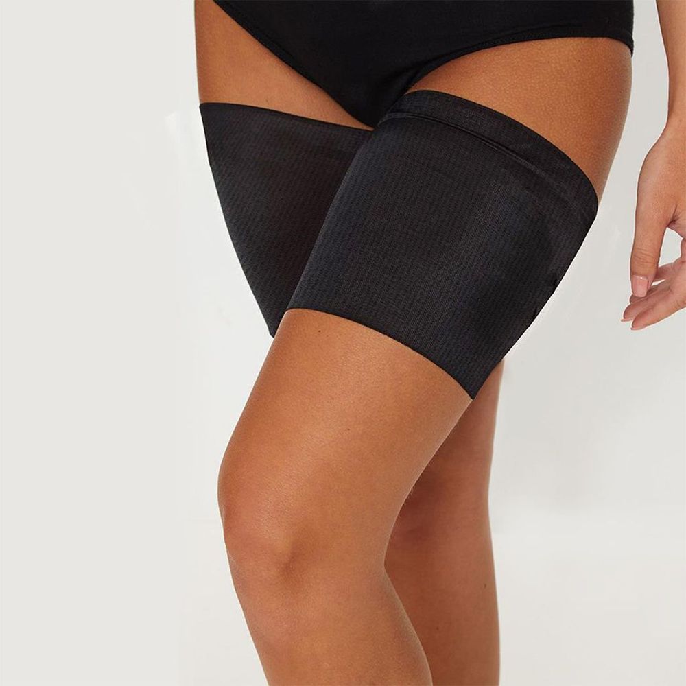 Premium Unisex Elastic Anti-Chafing Thigh Band, Black, S - High-Quality & Comfortable