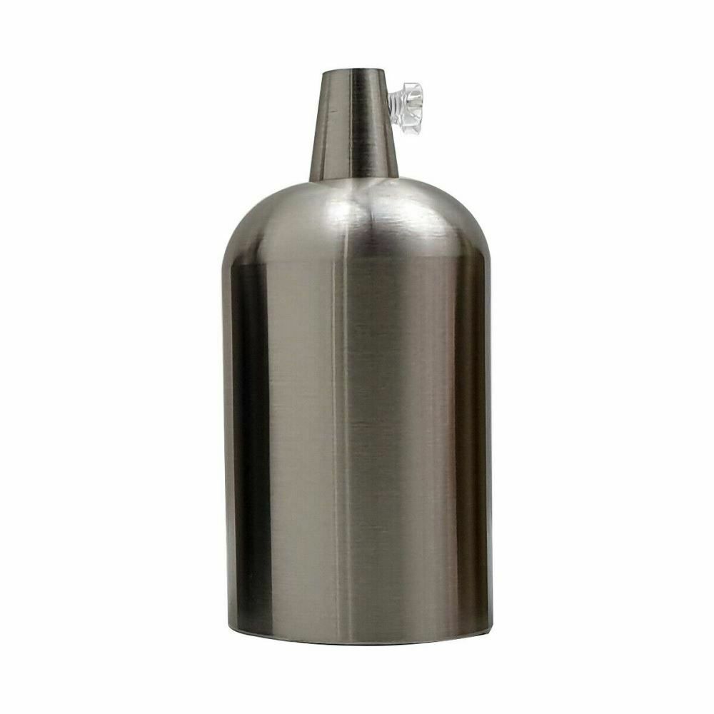 Smooth Holder Satin Nickel Lamp - Vintage Antique Retro Style - E27 Socket - High Quality
