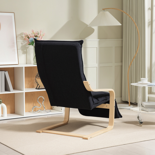 HOMCOM Birch Wood Lounge Chair for Living Room, Bedroom