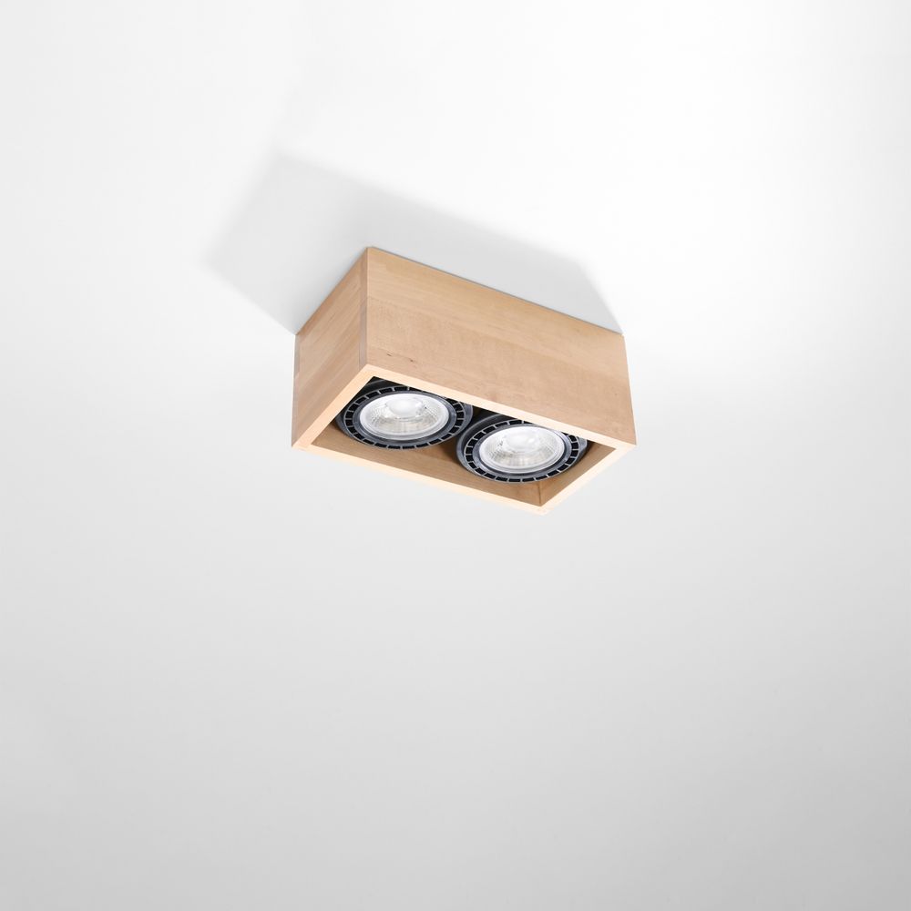 High-Quality Wood Quatro Ceiling Lamp - Scandinavian Design, GU10