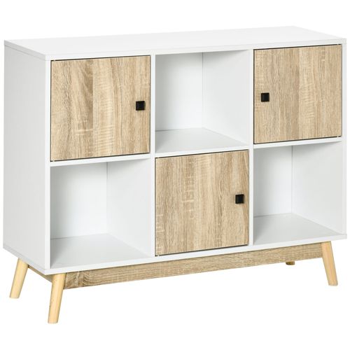HOMCOM Bookcase, Display Cabinet with 6 Storage Cubes for Living Room