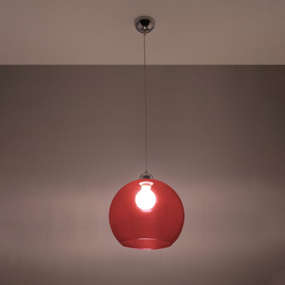Pendant Lamp: Steel & Glass, Minimalistic Design, E27 - High Quality
