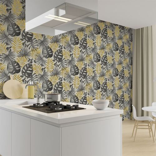 Jungle Wall Black/Gold sw12 wallpaper