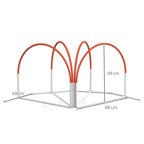 PawHut Dog Agility Equipment Set with 4 PCS Weave Pole, Orange