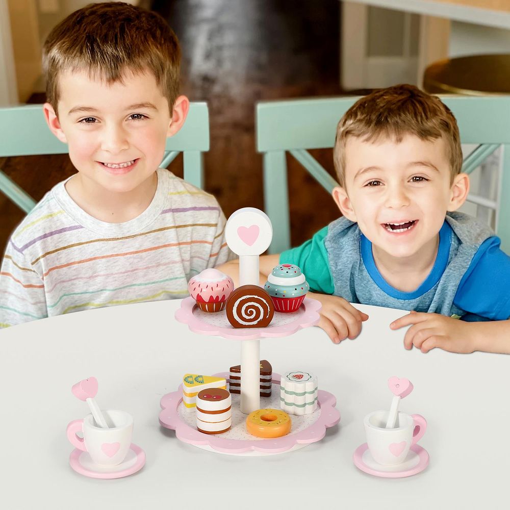 SOKA Dessert Tower-Heart 0000276 - Vibrant, Imaginative, and Educational Wooden Toy for Toddlers