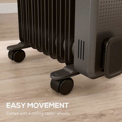 HOMCOM Oil Filled Radiator Portable Space Heater W/ 9 Fin, 3 Heat Settings