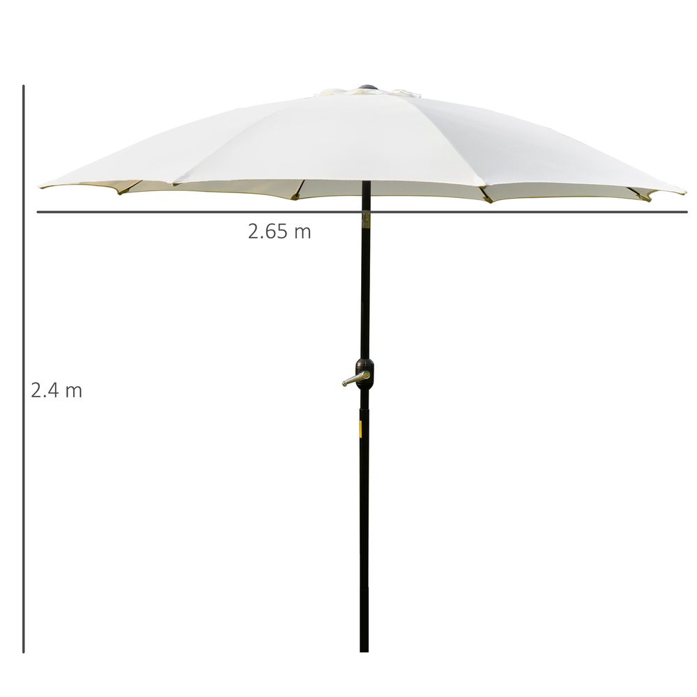Premium Outsunny 2.6M Umbrella - Cream White, High Quality, Reliable, Durable, Stylish Design