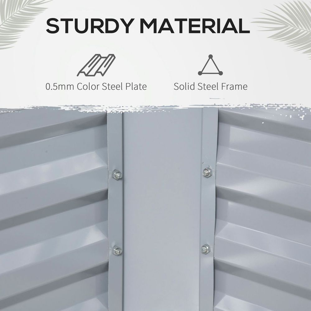 Sturdy Steel Raised Garden Planter Box Kit with Greenhouse - Dual Use, High-Quality Materials, Excellent Ventilation