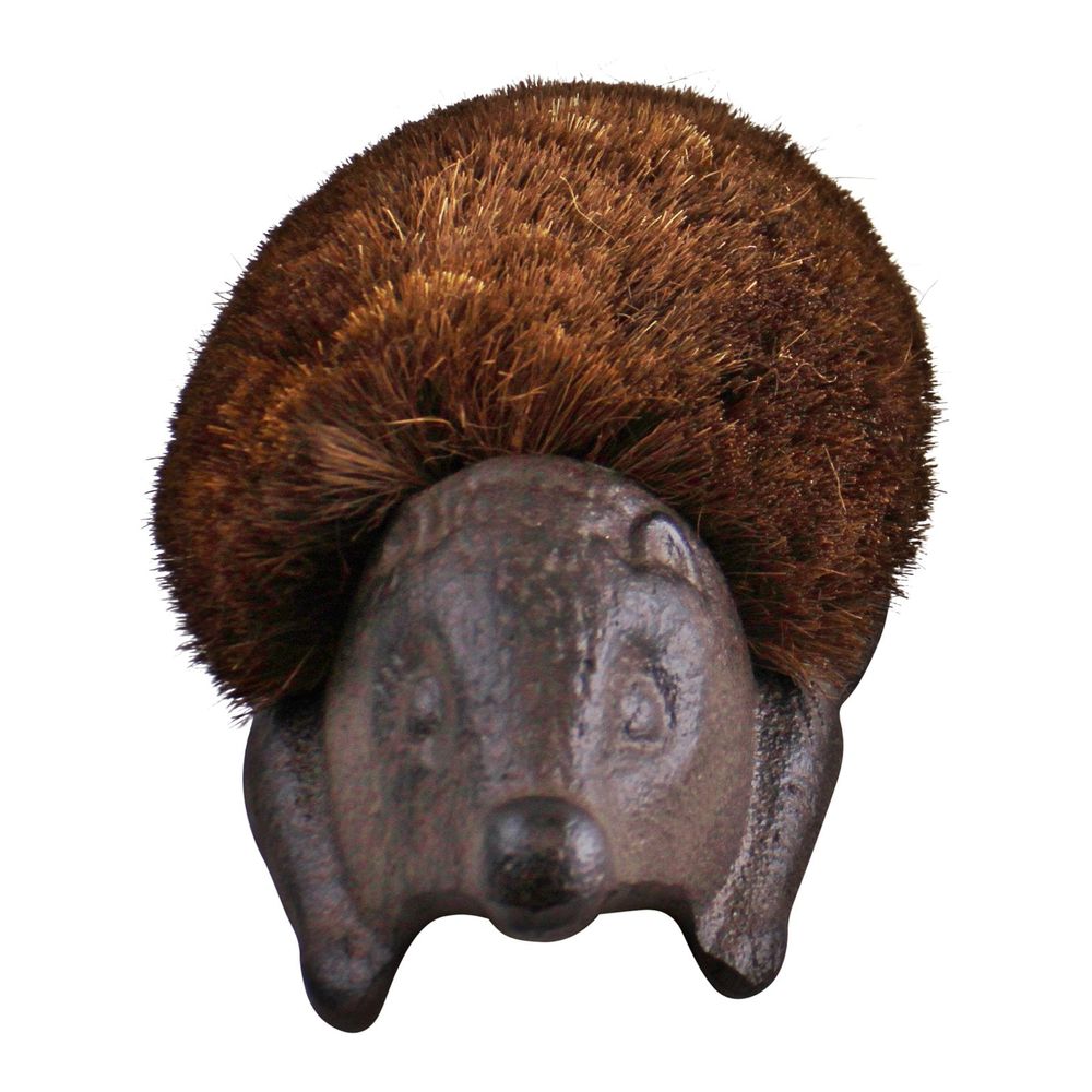Premium Cast Iron Hedgehog Boot Brush - Durable & Weather Resistant - Keep Your Floors Clean