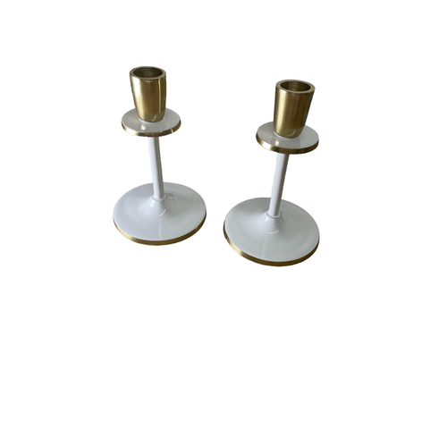 Glossy White Irina Candlestick, 15cm