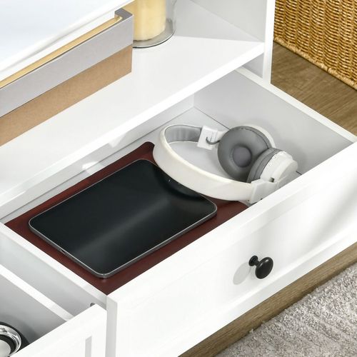 HOMCOM TV Stand with Drawers Shelves and Cable Management, for 45" TVs, White