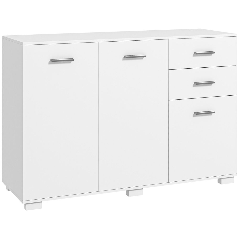 HOMCOM Modern Sideboard Kitchen Storage Cabinet with 2 Drawers and Shelves