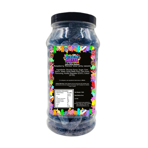 Fizzy Blue Babies Retro Sweets Gift Jar Blue Sweets - 720g