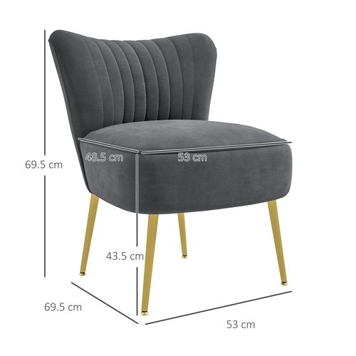 HOMCOM Accent Chair Wingback Armless Chair for Bedroom