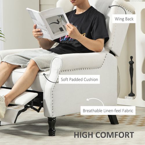 HOMCOM Manual Reclining Armchair Recliner with Footrest