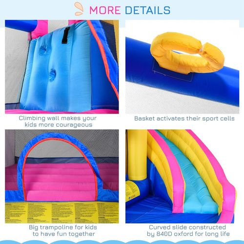 Outsunny 5 in 1 Bouncy Castle for Children with Blower, for Ages 3-8 Years