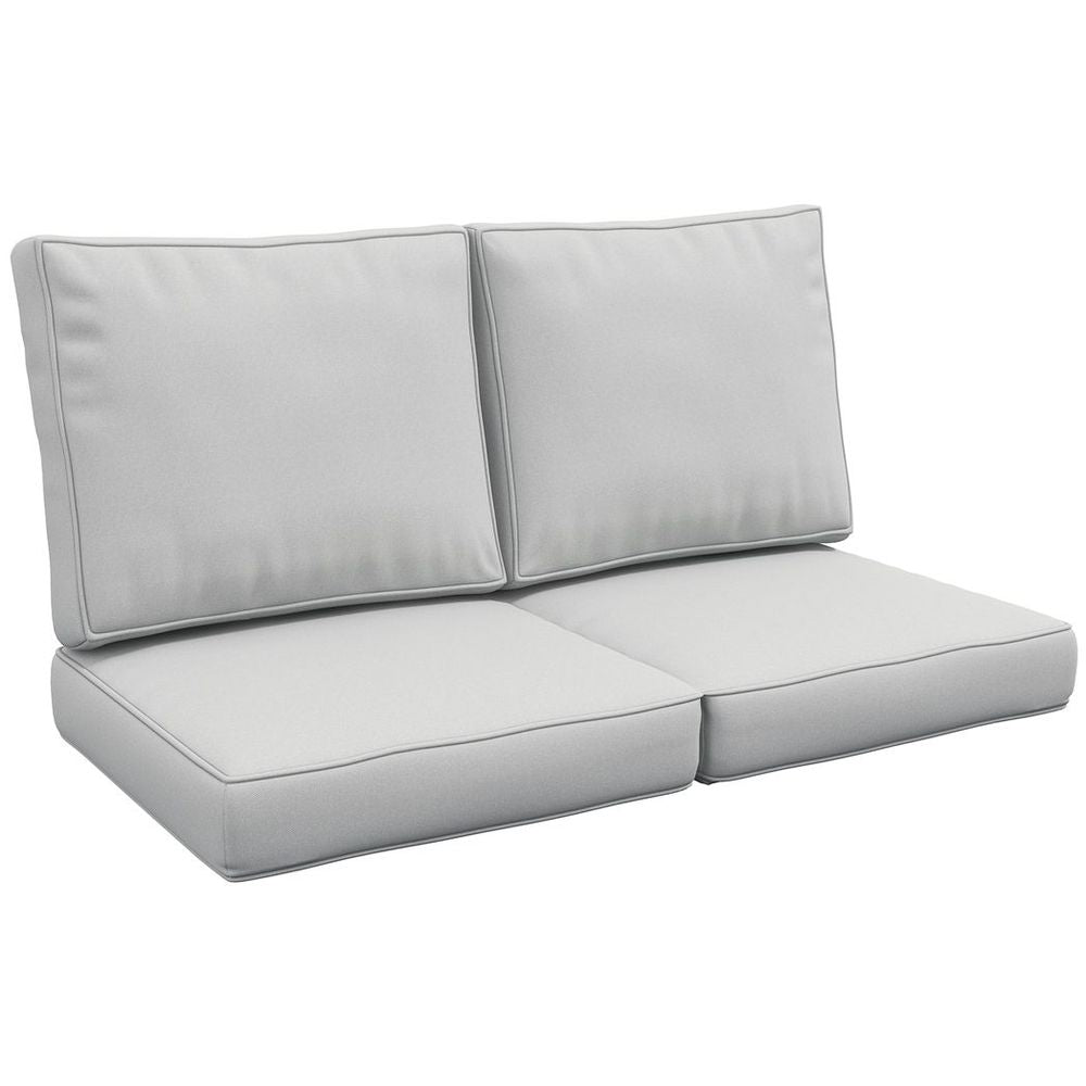 Premium Outsunny 2-Seater Outdoor Seat Cushion Set - High Quality, Light Grey